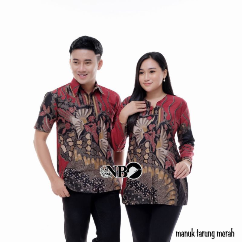 Batik Couple Modern Atasan Blouse Batik Kerja Kantor Wanita Baju Batik Wanita Dan Pria Seragam M L XL XXL