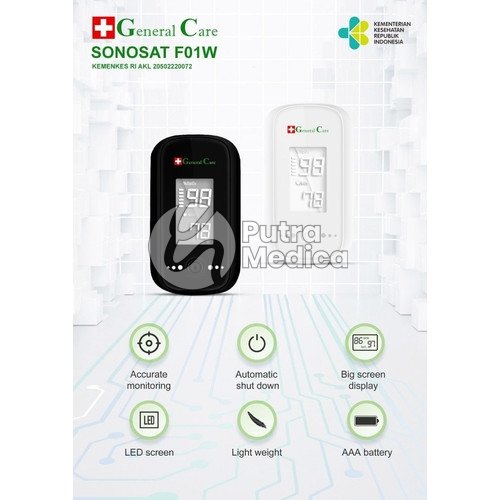 General Care Finger Pulse Oximeter Sonosat F01W [Warna Random] / SPO2 / Alat Ukur Pengukur Oksigen dalam Darah