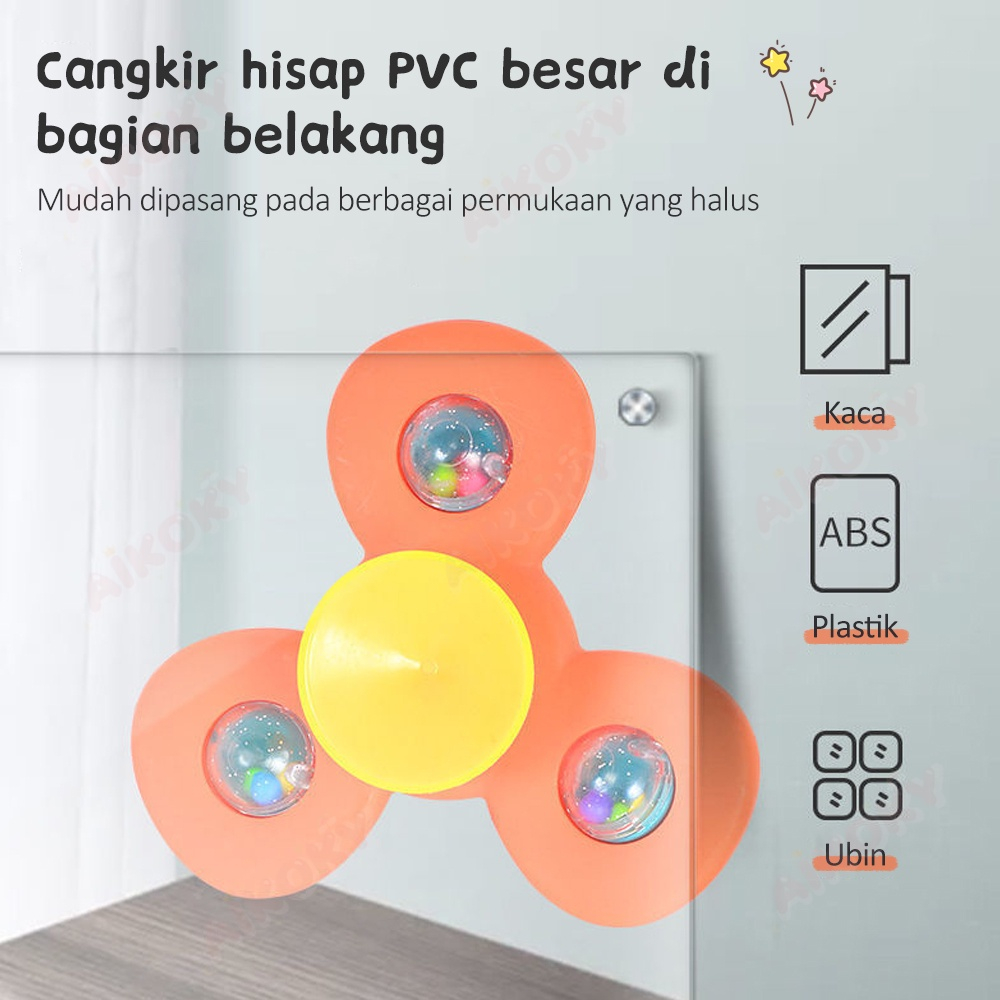 Mainan Fidget Spinner Anak Bayi Mainan Mandi Bayi Mainan Genggam Sensor Bayi