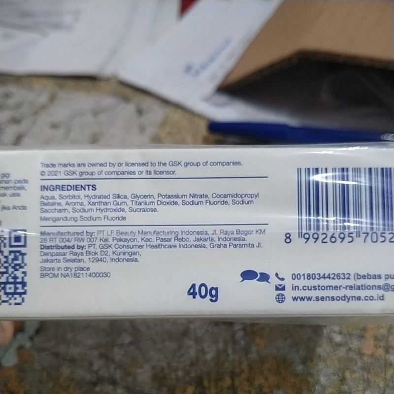 pasta sensodyne 40g fresh mint,per pcs.