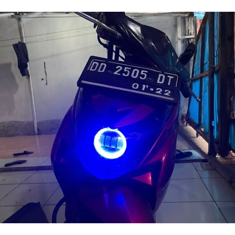 (BSM VARIASI) Lampu Tembak sorot 4mata LED - Lampu Tembak Daymaker 4 mata - Kotak Bulat + senja - Diam &amp; Kedip Lensa 4D