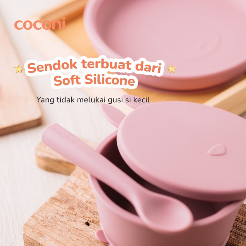 Coconi Rabbit Silicone Tableware Set Alat Makan Bayi Piring Mangkuk Sendok Silicone / Peralatan Makan Bayi
