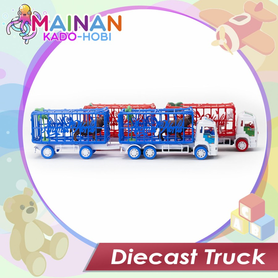 HADIAH IDUL FITRI MAINAN ANAK MINIATUR DIECAST TRUK KARAKTER ANIMAL