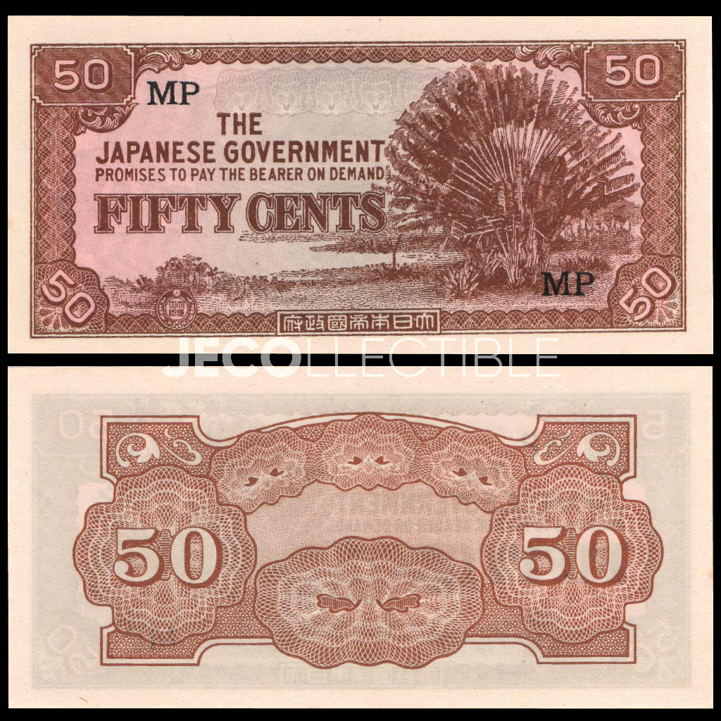 Uang Kertas Kuno Asing Malaya 50 Cents The Japanese Government