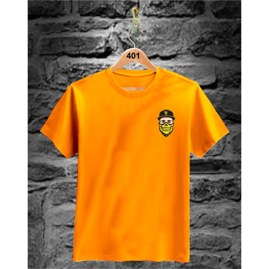 KAOS ATASAN PRIA LOGO TENGKORAK TOPI/MASKER/SMOKE