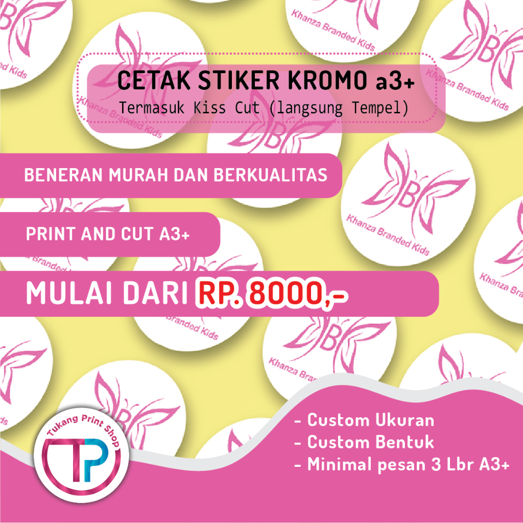 

CETAK STIKER KROMO MURAH CEPAT BAGUS + CUTTING A3