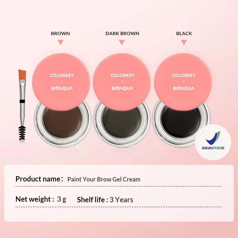 ❤ MEMEY ❤ BIOAQUA X Colorkey Paint Your Brow Gel Cream | Brow Pomade