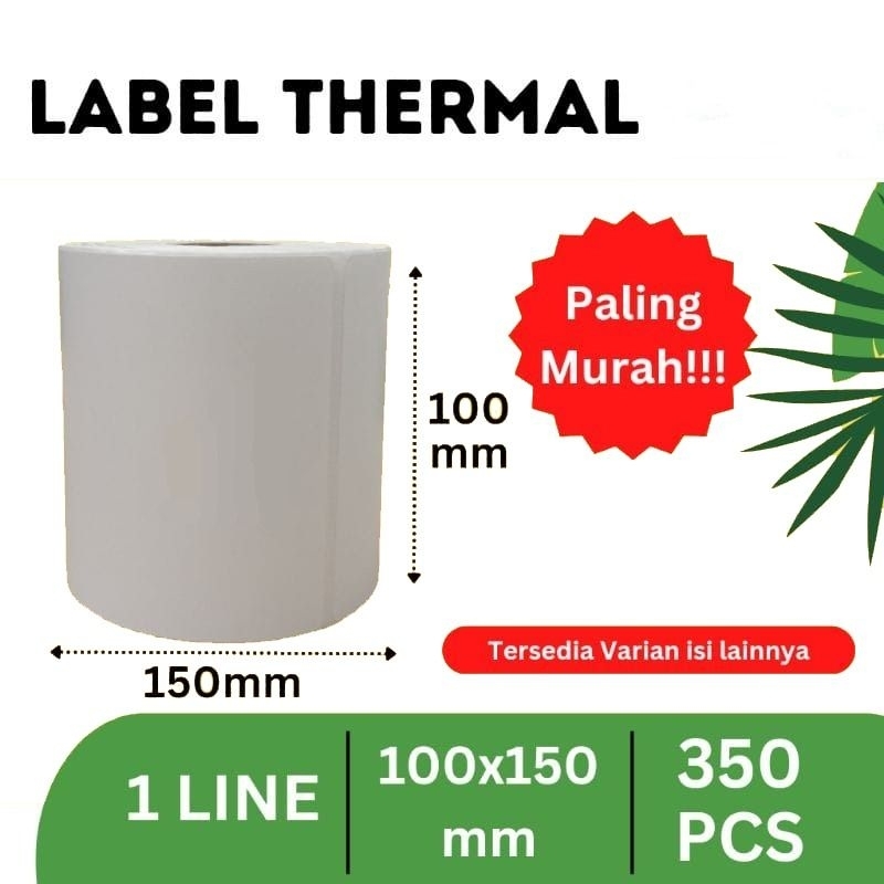 Kertas Thermal Label Resi sticker A6 Roll 100x150mm 350 lember termal printer print resi