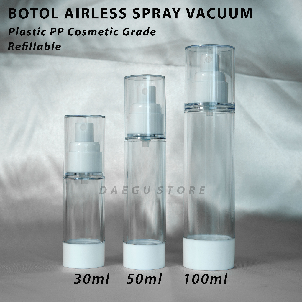 Botol Airless SPRAY Parfum Toner Travel Size Treatment Skincare Refill Bahan Import Kualitas Premium