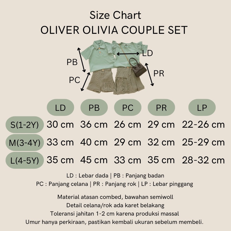 LINSKY BABY - Oliver &amp; Olivia Set Anak Couple Kiddi Stuff