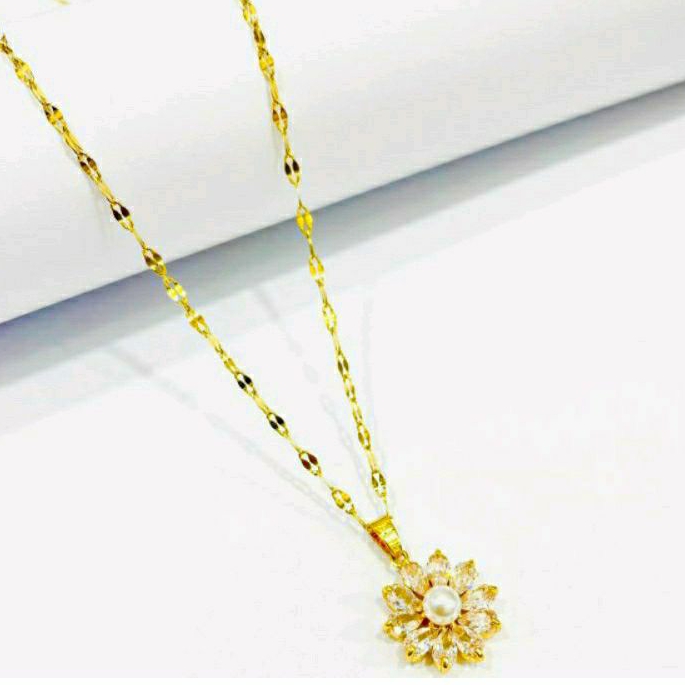 Kalung Liontin Titanium Mutiara Terbaru Premium