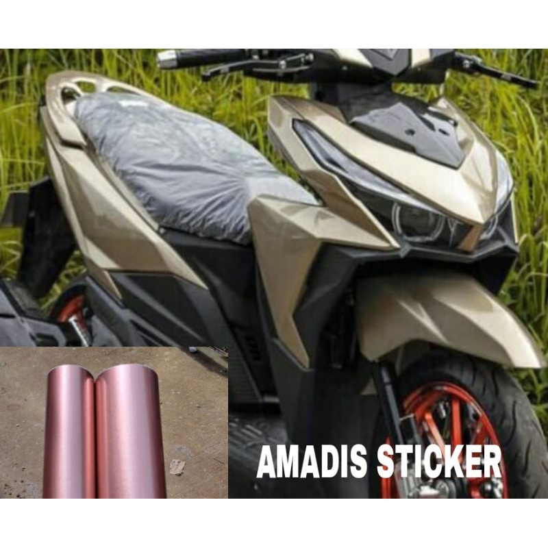 Stiker skotlet motor Ros gold candy metalik Scotlite pink ros candy sticker warna ros gold