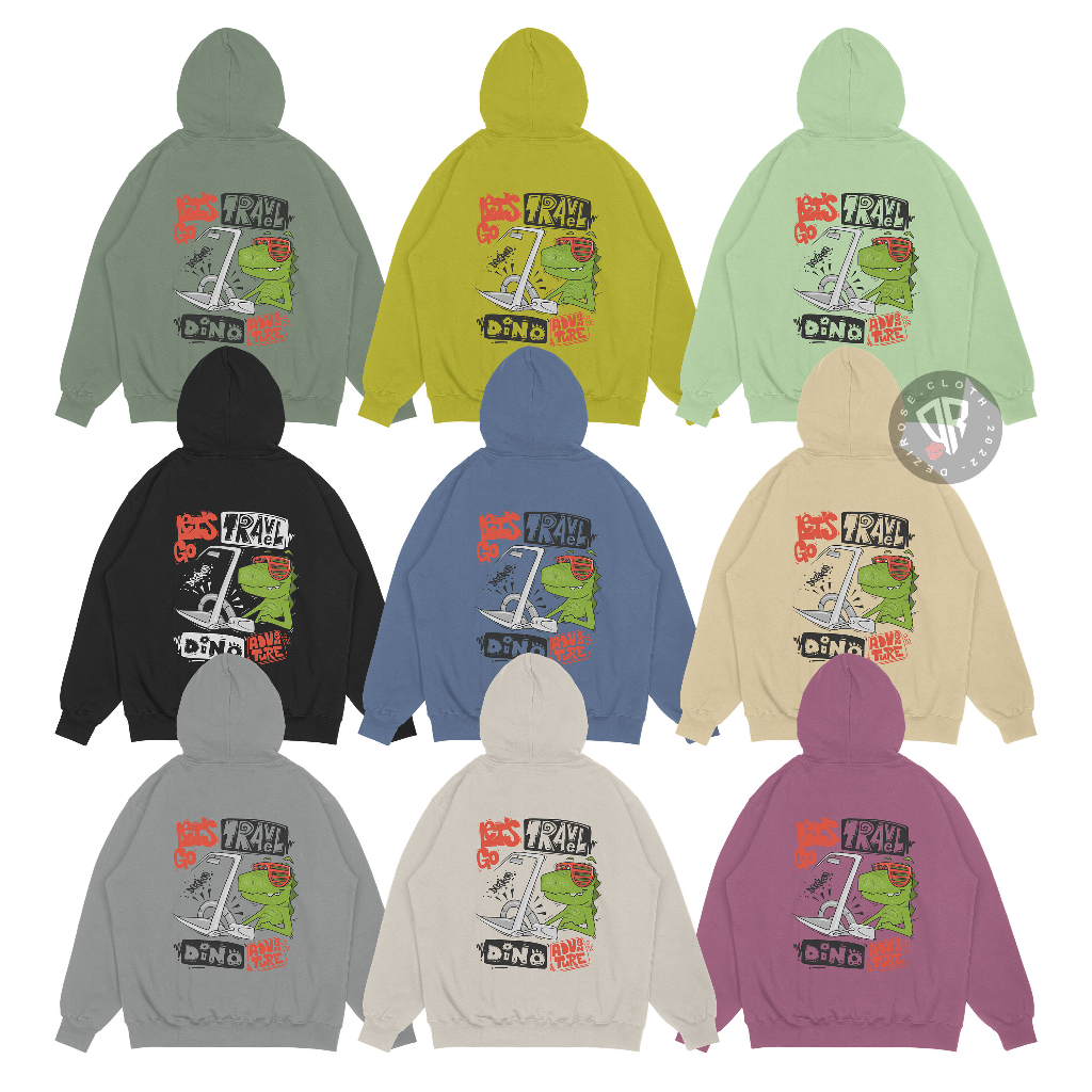 DEZIROSE - Hodie Dino Adventure - Sweater Hoodie Pria &amp; Wanita Distro Keren Korean Style Lucu Fleece Tebal Premium Size M-XXL