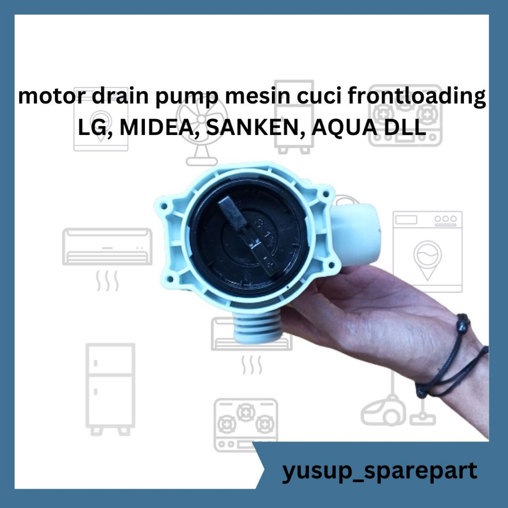 motor drain pump mesin cuci frontloading LG, MIDEA, SANKEN, AQUA DLL