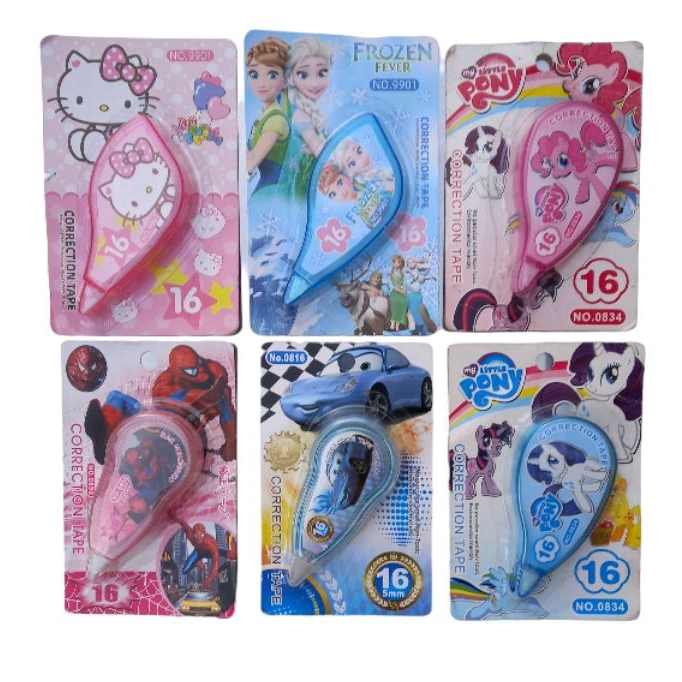 

Correction tape karakter 16m / Pita koreksi 16m karakter anak / Tip ex kertas 16m karakter