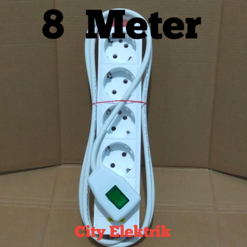 Stop Kontak Jadi Rakitan Kabel 1,2,3,4,5,6,7,8,9,10 Meter + Terminal Kuningan 2,3,4,5 Lubang + Steker Lampu Saklar On/Off ( Siap Pakai ) Sambungan Kabel Rakitan