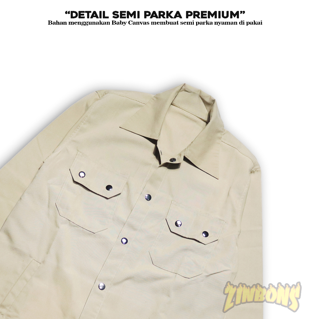 JAKET PRIA &amp; WANITA SEMI PARKA WARNA CREAM MUDA JAKET PRIA PREMIUM