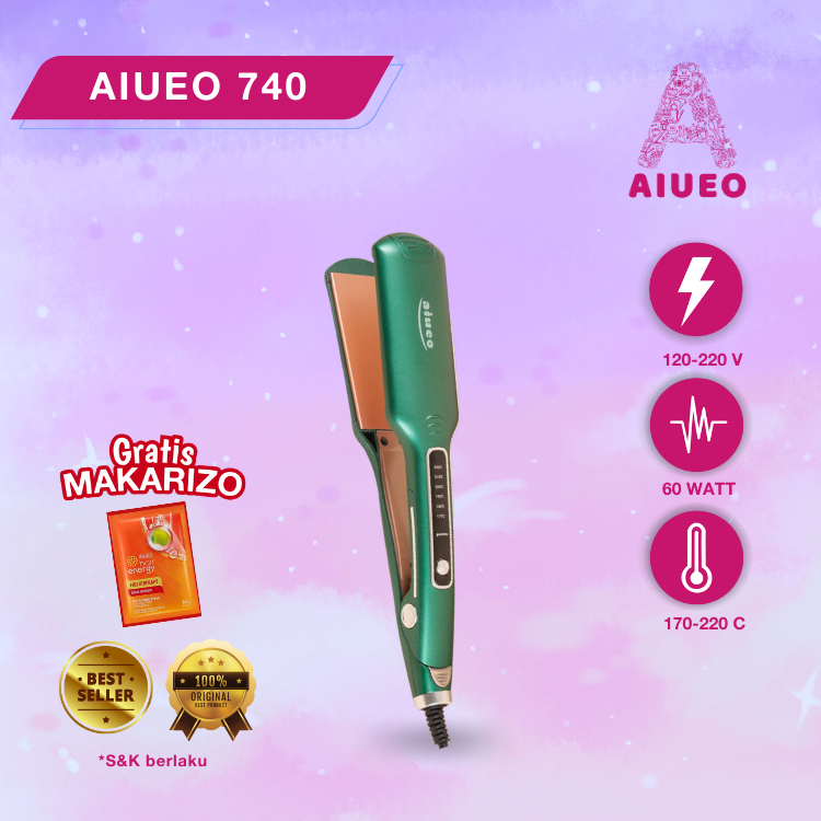 [GARANSI 18 Bln] •  Catokan Rambut Curly and Hair Straightener AIUEO 740 Low Watt | Alat Catok Meluruskan dan Keriting Rambut Recomended  Viral 740 Pelurus Rambut dan Keriting BerGaransi