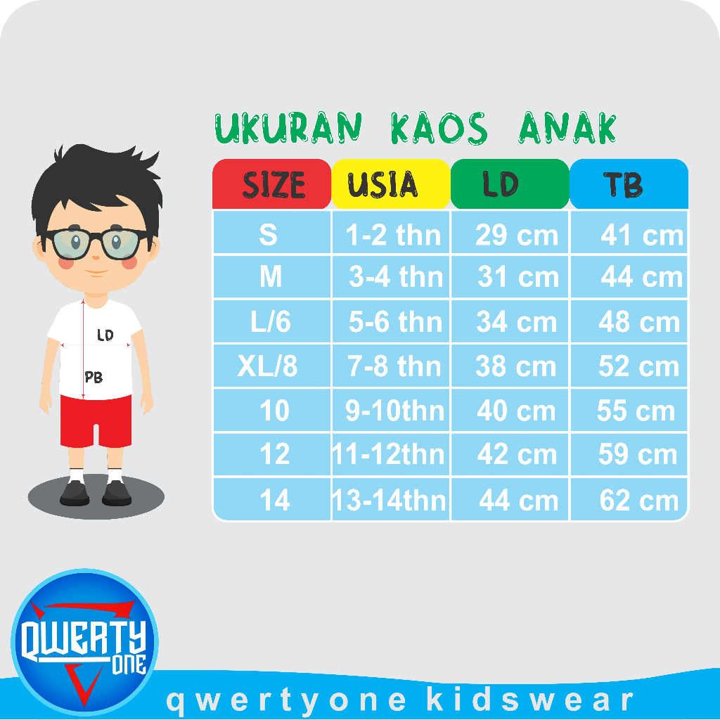 Kaos Anak Distro Laki-Laki Perempuan Pororo 1-12 Tahun