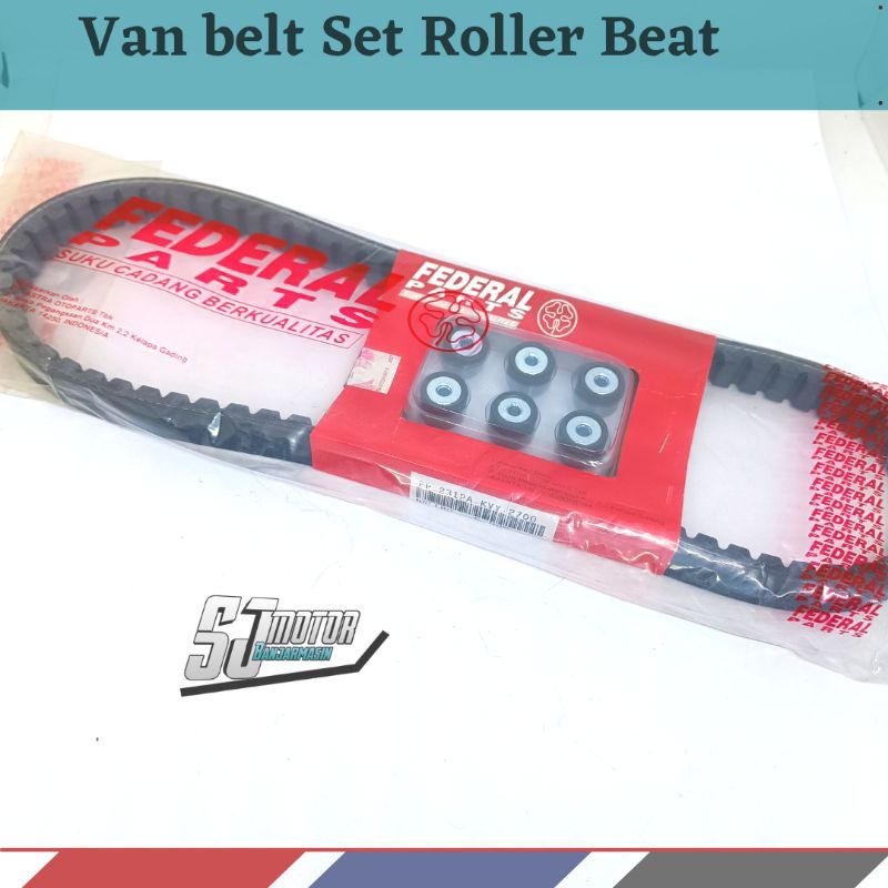 V-Belt Vanbelt + Roller Assy FEDERAL (KVY)  Beat Spacy Scoopy Karbu