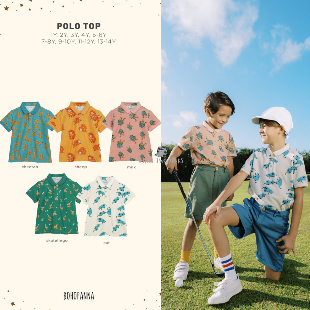 Bohopanna - Polo Top / Atasan Anak Polo Berkerah Unisex