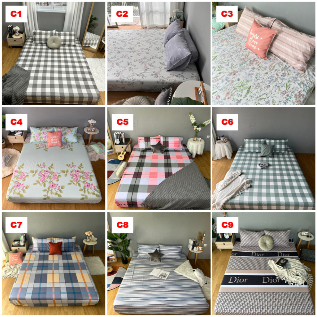 SPREI ORI KATUN ANTI GESER MOTIF MINIMALIS UKURAN 120x200 160x200 180x200 200x200 90x200 100x200