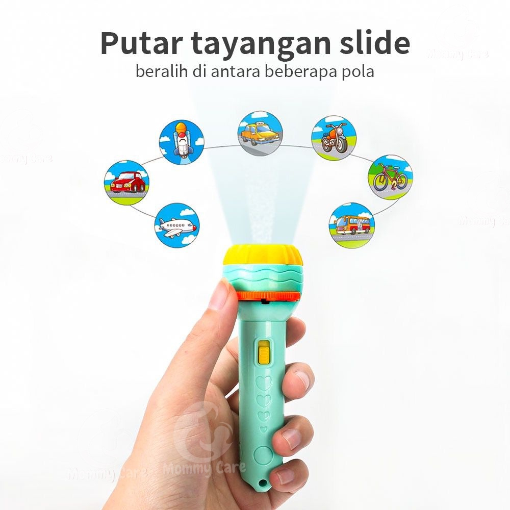 HC Senter Proyektor Karakter Hewan Fun Flashlight Mainan Proyektor Dengan 3 Piringan Gambar Mainan Edukasi