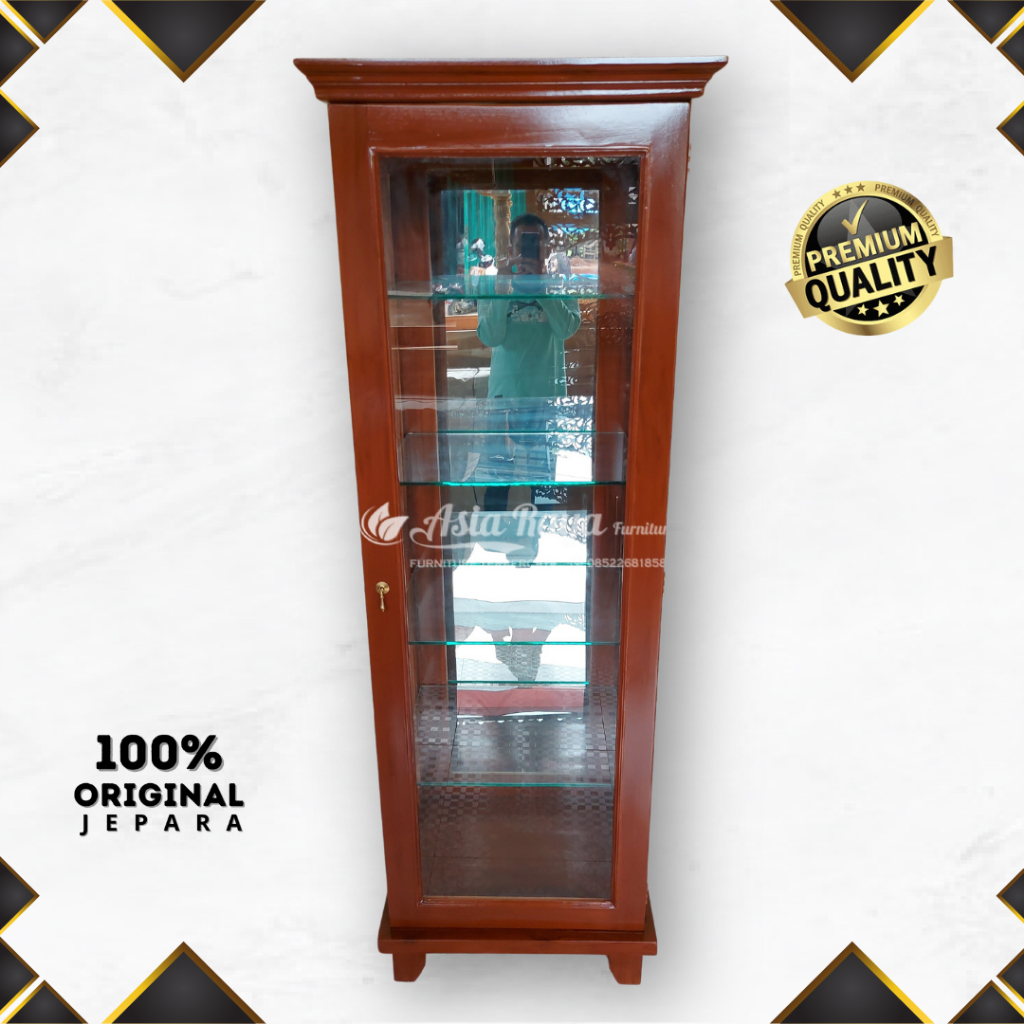 Lemari Hias Jati Minimalis - Lemari Pajangan - Lemari Mukenah Masjid