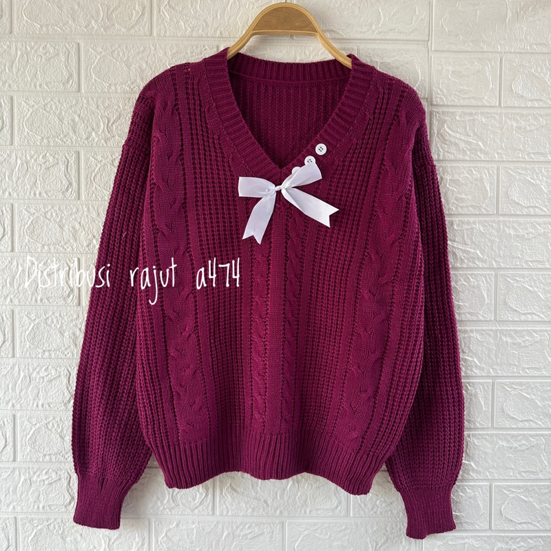 SAMIA SWEATER RAJUT CABLE MOTIF PITA CABLE