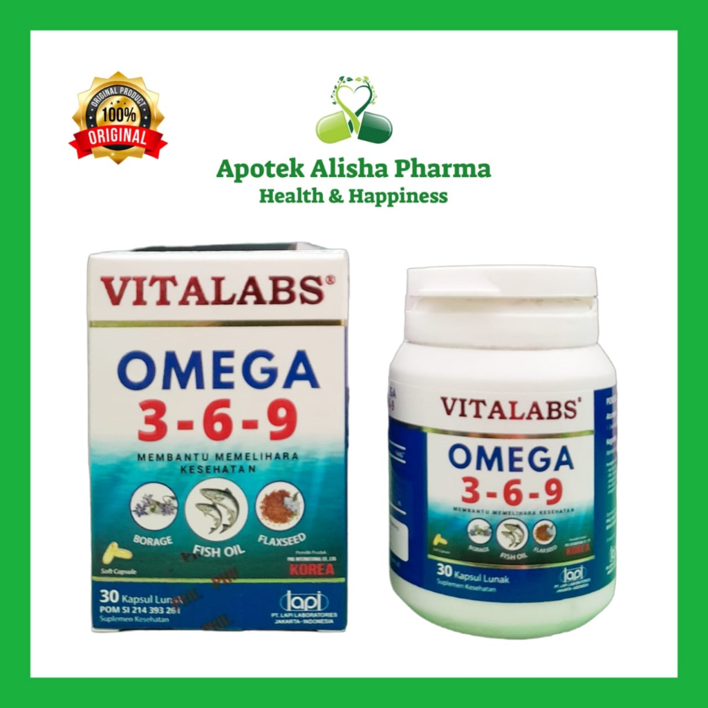 VITALABS OMEGA 369 - Vitalabs kapsul Omega 369/Mengurangi Lemak Dalam Darah/Menurunkan Kolesterol