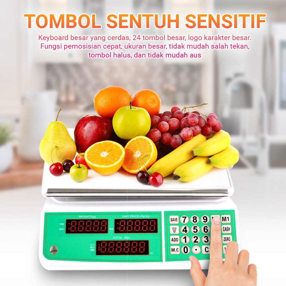 Timbangan Digital 30kg Double Display/Timbangan Buah Finito  FDS30, Garansi 1 Tahun