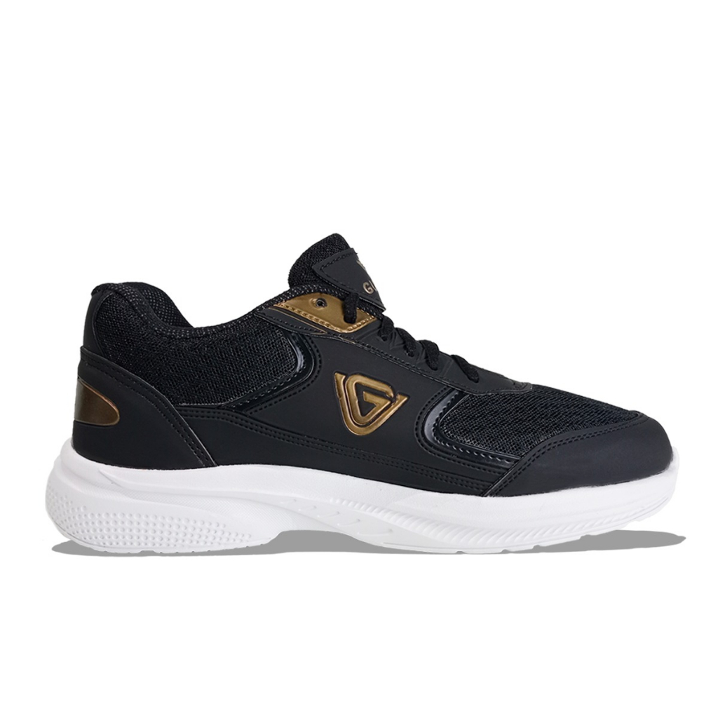 Sepatu Sneakers Casual Pria-Wanita Warna Hitam gold/Putih