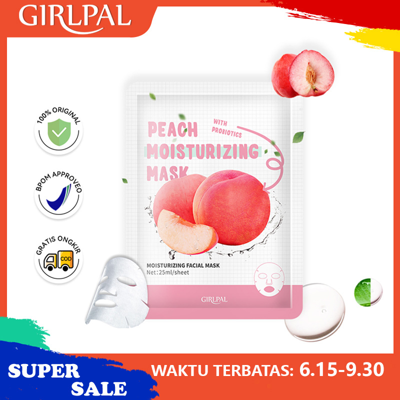 GIRLPAL Peach Moisturizing Face Mask Face Sheet Face Masker Wajah Facial Skincare