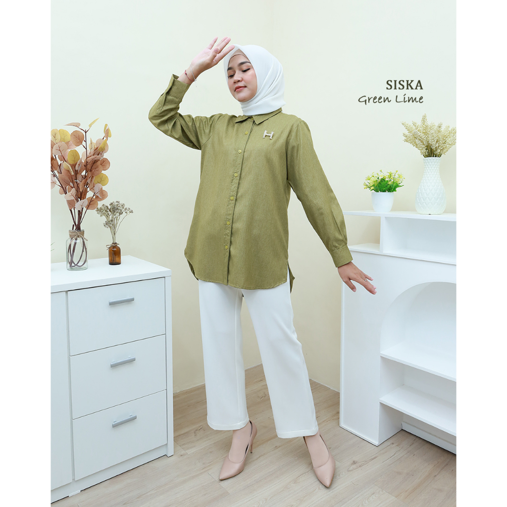 SISKA Shirt - Kemeja Kerja Wanita Terbaru by Hijab Mamah icis Sku 2