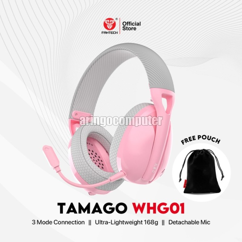 Headset Fantech GAMING TAMAGO WIRELESS 3 MODE WHG01 PINK