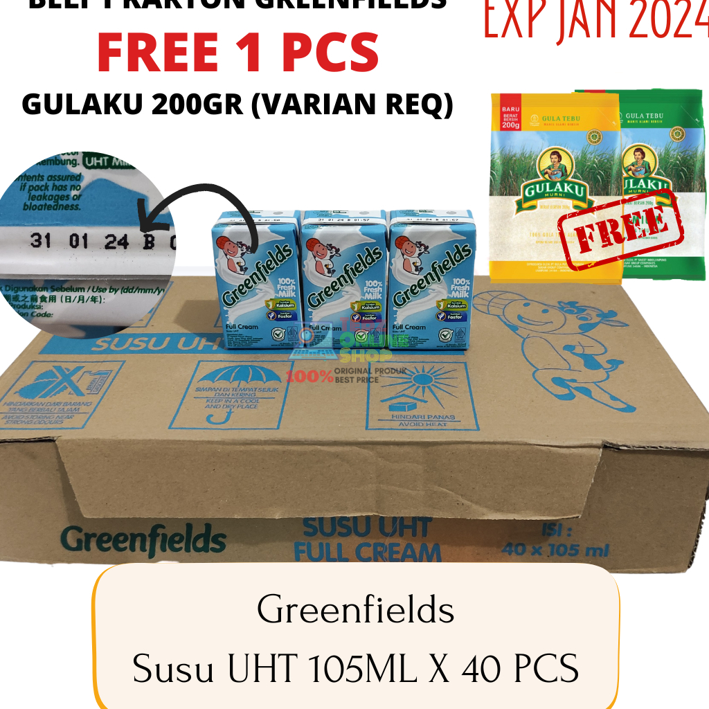 Susu Greenfields UHT 105MLX40 PCS