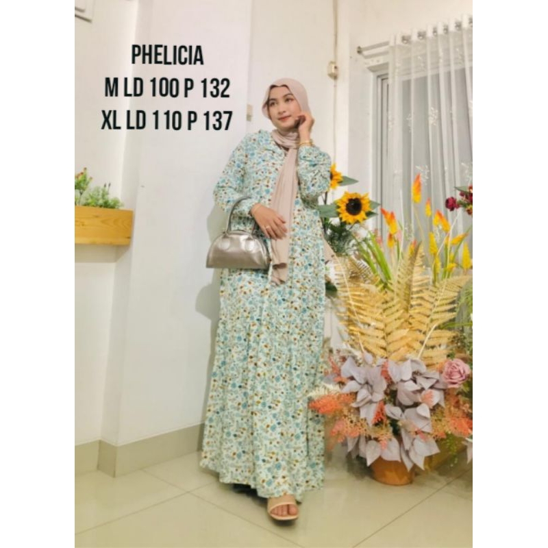 Gamis Busana Muslim Remaja Dewasa Phelicia