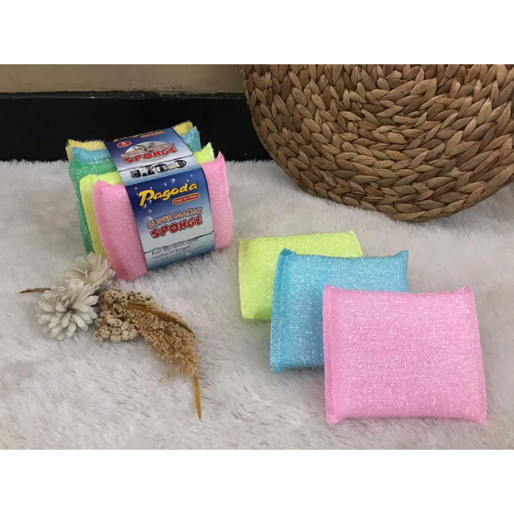 SPON BUSA CUCI PIRING PANCI SERBAGUNA MERK PAGODA 1 PCS WARNA