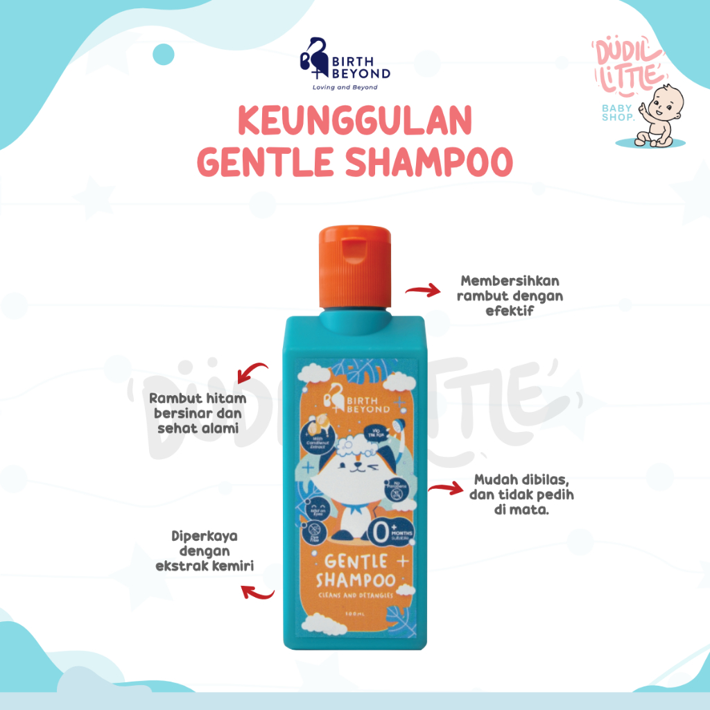 Birth Beyond Gentle Shampoo ekstrak kemiri rambut sehat alami 100 ML