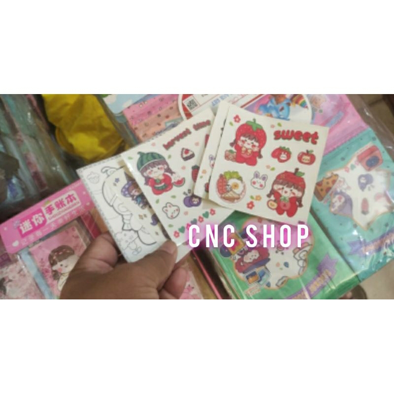 Cute Sticker Flakes Set Mainan Stiker + Mewarnai Gambar Lucu