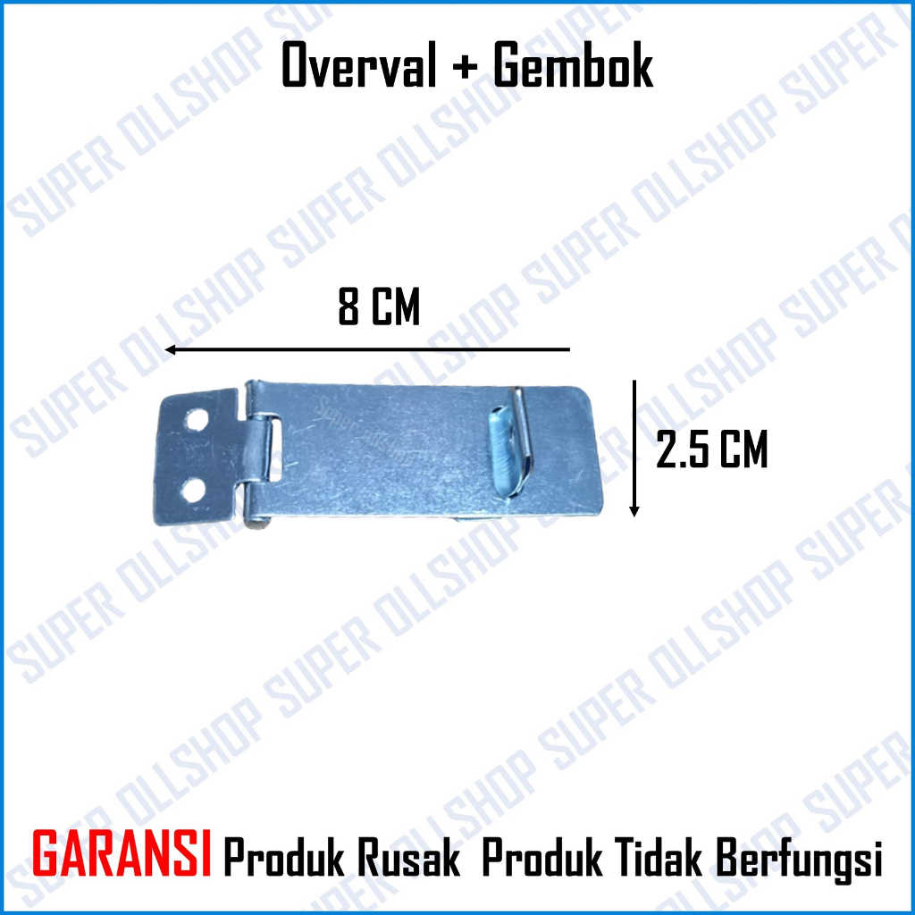 Overval Plat GALVANIS Overpale Overpal Tebal Cantolan Gembok Pintu 20 MM 1 Set