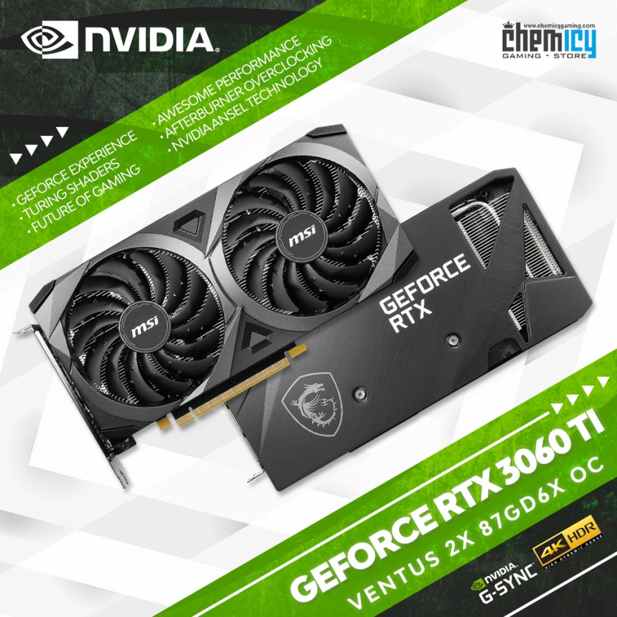 MSI Nvidia GeForce RTX 3060 Ti Ventus 2X 87GD6X OC