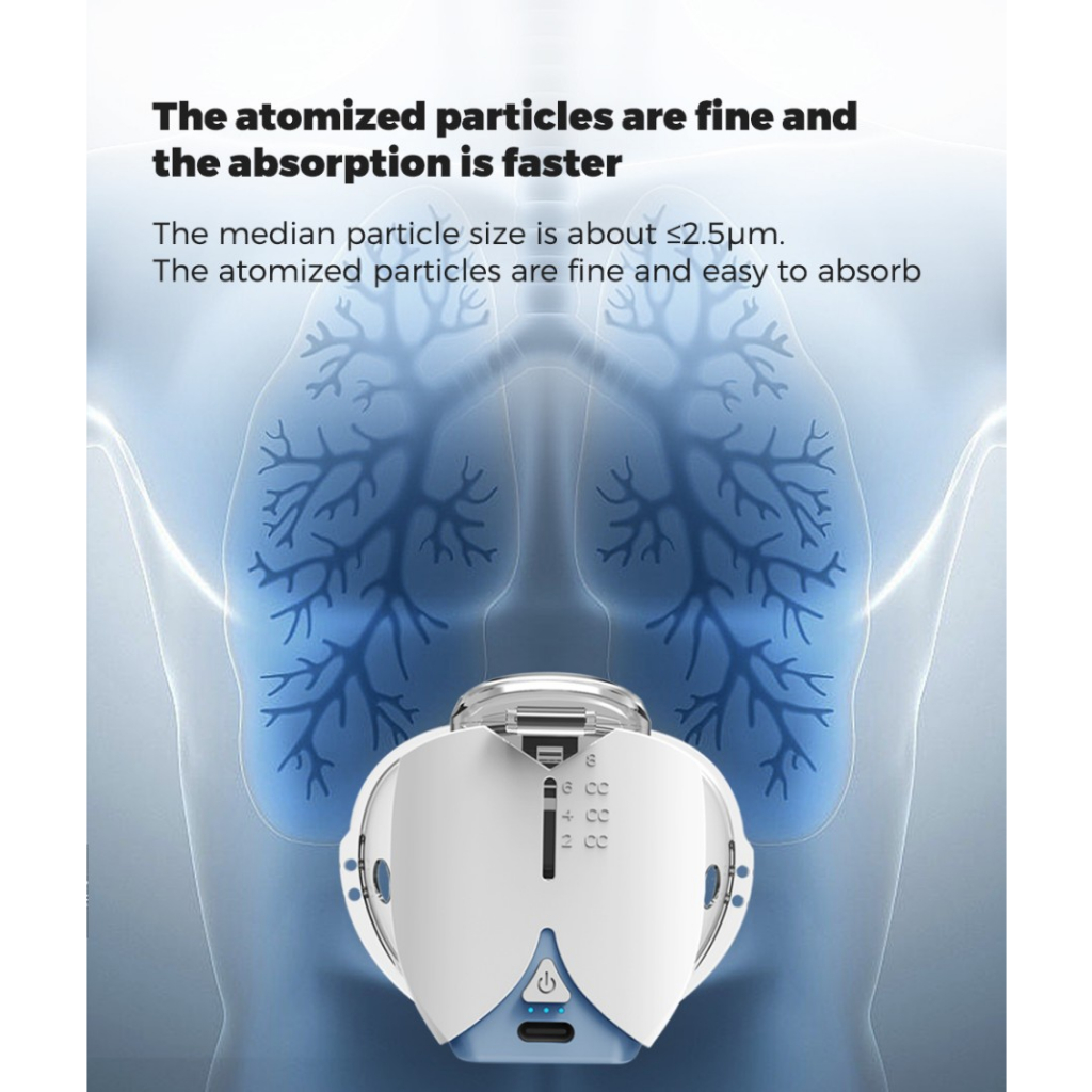 NB08 Wearable Mesh Nebulizer Uap Asma Inhaler Inhalasi Pernafasan mbs