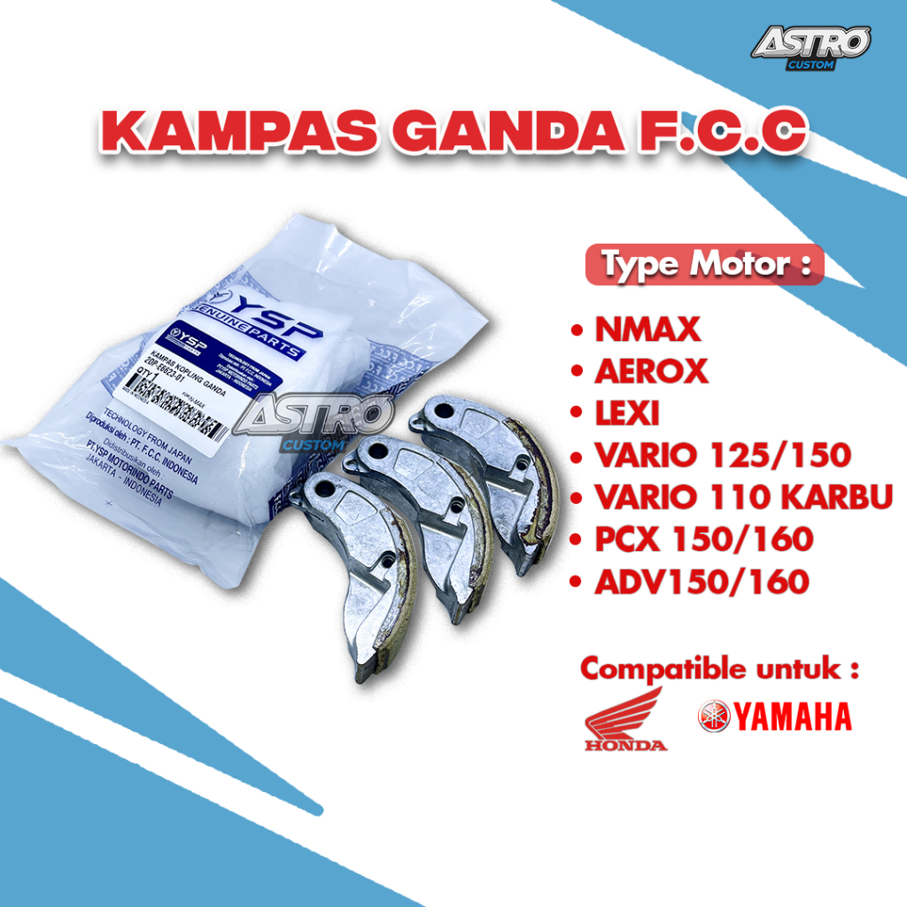 Kampas Ganda FCC Original Nmax Vario 125/150 Vario 110 Karbu PCX 150/160 ADV 150/160 Kampas Kopling