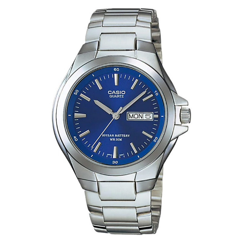 JAM TANGAN PRIA CASIO MTP-1228D-2AVDF SILVER BLUE RANTAI ORIGINAL