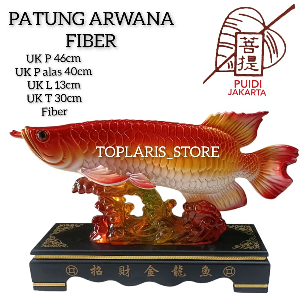 Patung Pajangan Ikan Arwana Jumbo Fiber 17in