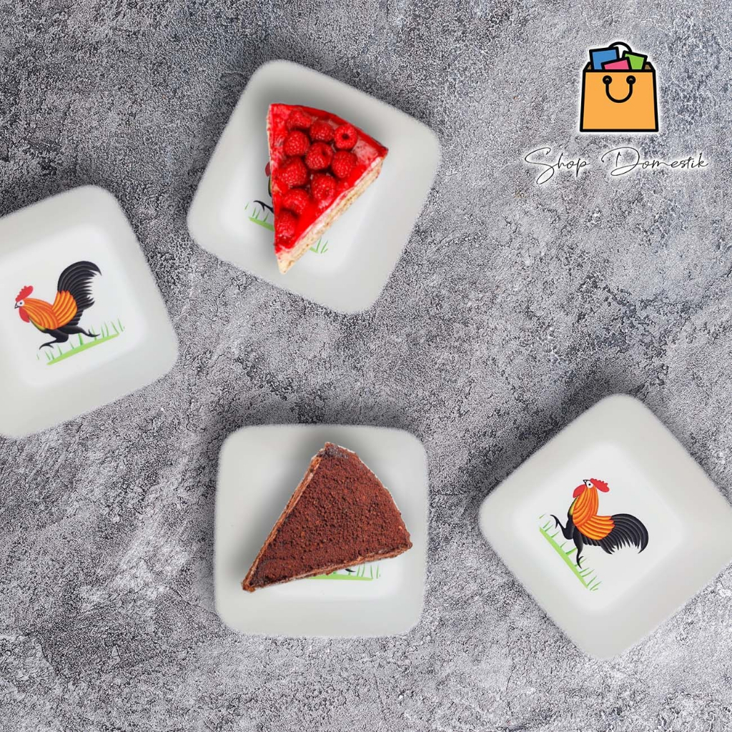 PIRING PLASTIK MINI/ PIRING SNACK MOTIF AYAM JAGO (NC030365)