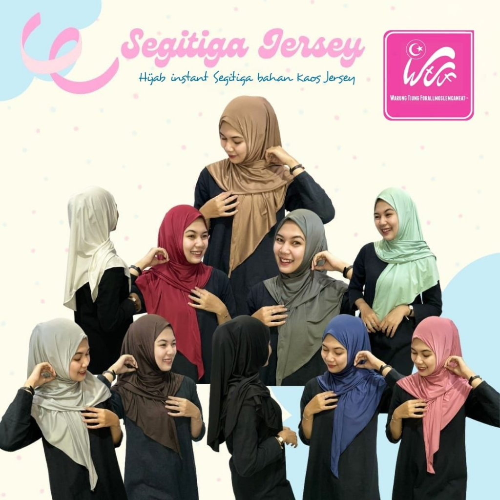 JILBAB SEGITIGA INSTAN JERSEY DEWASA ||   Hijab Segitiga Jersey Premium