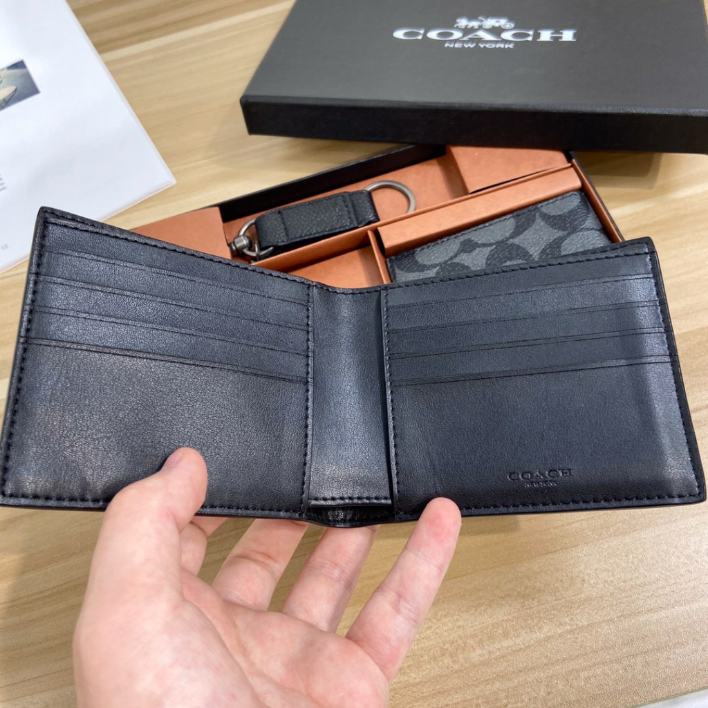 [Instant/Same Day] 31522    coach Men Short Wallet Melipat dompet  qianbao