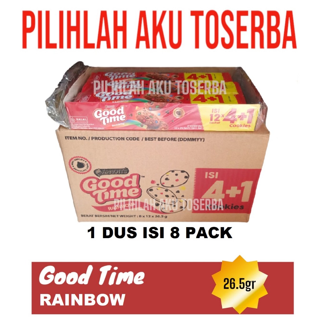 Good Time Cookies RAINBOW 16 gr menjadi 26 gr Singles Pack - ( HARGA 1 DUS )